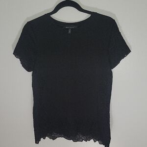 Elegant Black Lace Women's Top